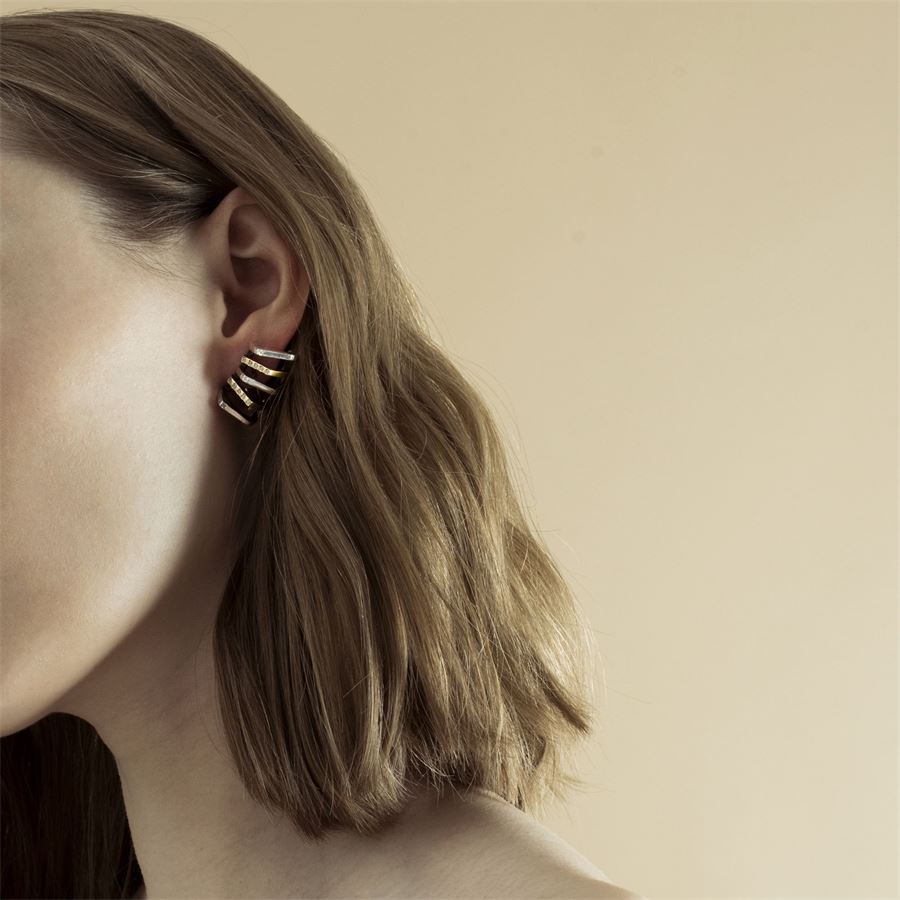 'Congiunzioni' 5 elements earrings with stones CONGIUNZIONI | OR5 CONPAGBR SQ32
